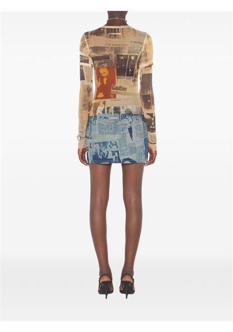 journal tee ecru grigia e rossa JEAN PAUL GAULTIER | 26/01-W-TO416-M013P030830